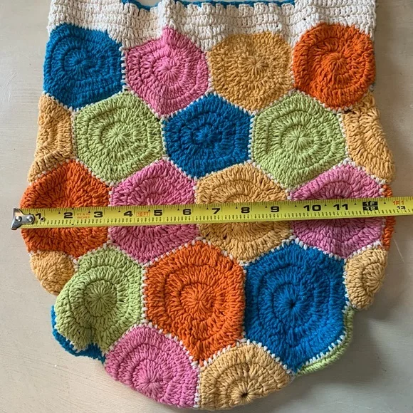 Urban Outfitters Colorblock Crochet Granny Square Crossbody Bag. Handmade - Picture 5 of 5
